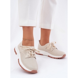 Chaussures en cuir pour femmes avec Artiker 54C1811 Beige 2