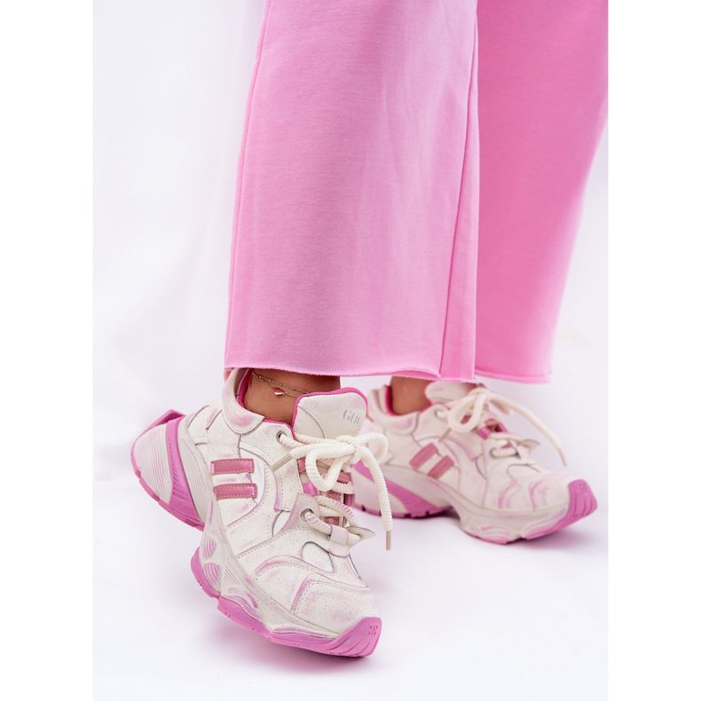 GOE Sneakers en cuir féminin Go RR2N4038 Pink rose 2