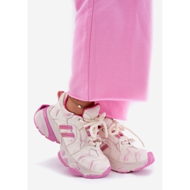 GOE Sneakers en cuir féminin Go RR2N4038 Pink rose 1 GOE Sneakers en cuir féminin Go RR2N4038 Pink rose 1