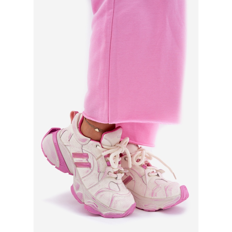 GOE Sneakers en cuir féminin Go RR2N4038 Pink rose 1
