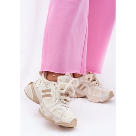 GOE Baskets en cuir féminin Go RR2N4037 beige 2