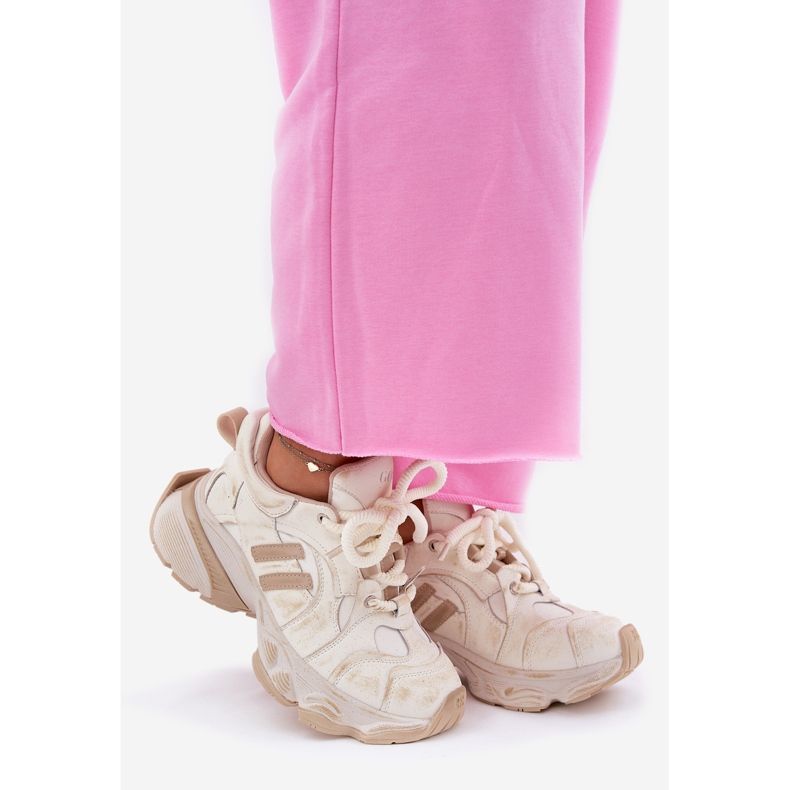 GOE Baskets en cuir féminin Go RR2N4037 beige 1