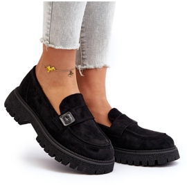 Vinceza Les mocassins noirs éco-éco-électriques avec une ceinture décorative et un insert en cuir le noir 4