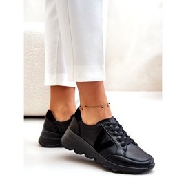 Vinceza 7918 Chaussures de sport en cuir pour femme Noir 2