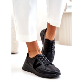 Vinceza 7918 Chaussures de sport en cuir pour femme Noir 1