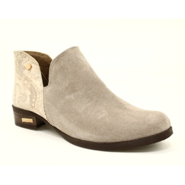 Olivier Bottes en cuir pour femmes beige 2