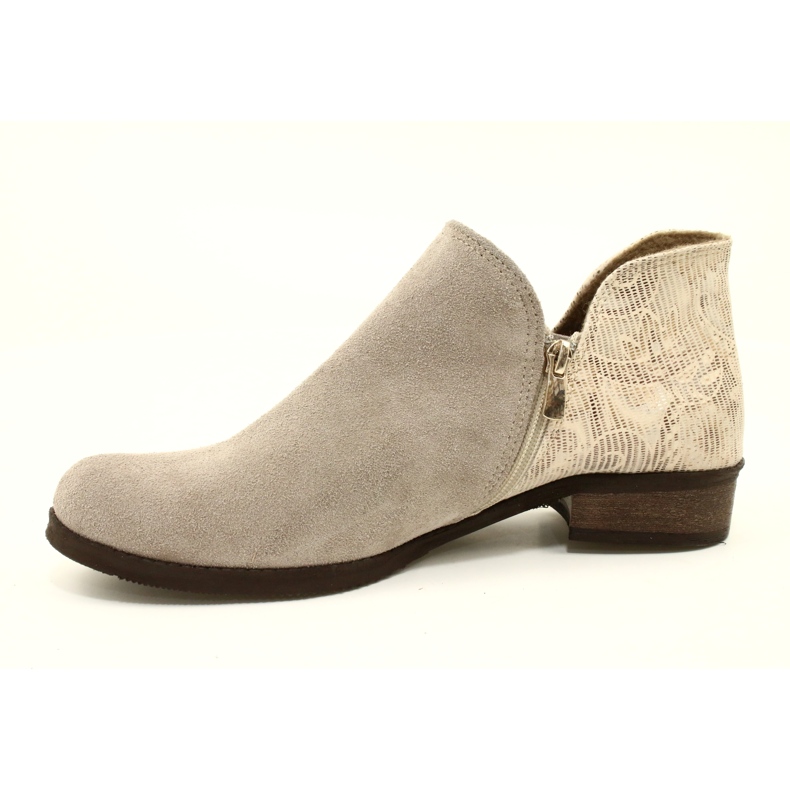 Olivier Bottes en cuir pour femmes beige 3