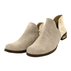 Olivier Bottes en cuir pour femmes beige 4