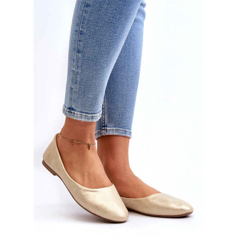 Ballerines classiques en cuir dorées 1