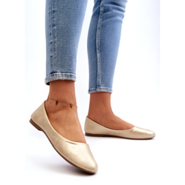 Ballerines classiques en cuir dorées 2