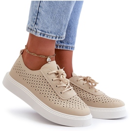 Sneakers OpenWork Sneakers sur la plate-forme beige 4
