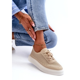 Sneakers OpenWork Sneakers sur la plate-forme beige 3 Sneakers OpenWork Sneakers sur la plate-forme beige 3