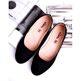 Evento Ballerines en daim féminin 9BL02-1031 INSERT DE SOME INSEUX DE TROUVE le noir 4