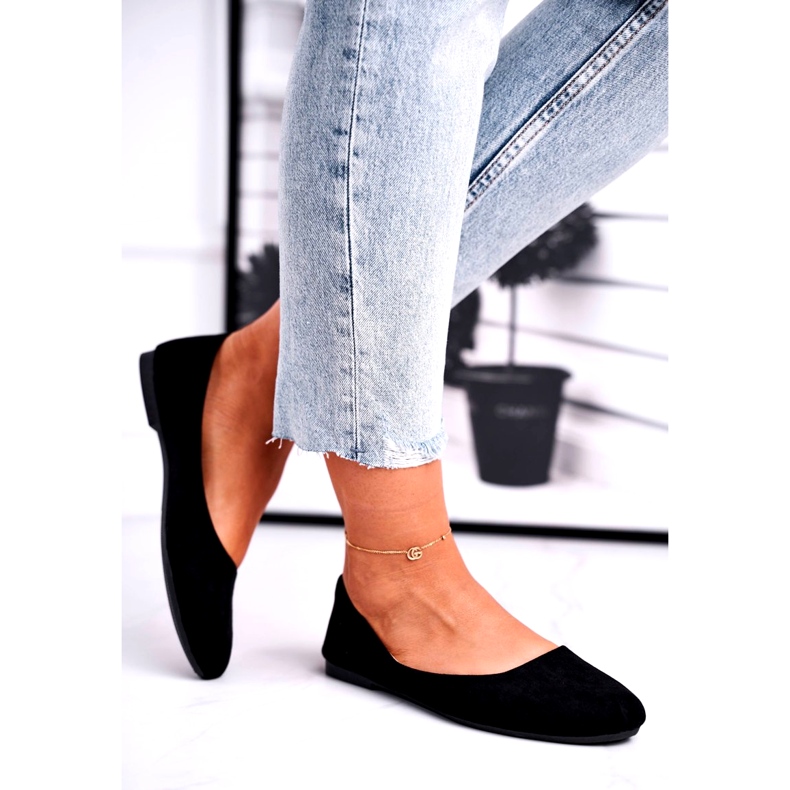 Evento Ballerines en daim féminin 9BL02-1031 INSERT DE SOME INSEUX DE TROUVE noir 2