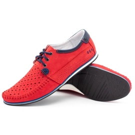 KOMODO Chaussures pour hommes Locs en cuir 875 pour l'été rouge 3 KOMODO Chaussures pour hommes Locs en cuir 875 pour l'été rouge 3