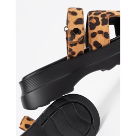 Goodin Slippers pour femmes sur une plate-forme léopard brun 1