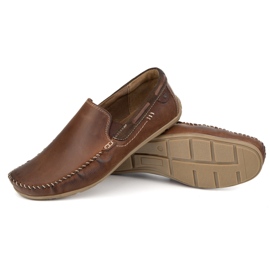 KOMODO Modons en cuir masculin 920 / k / r brun 3