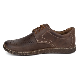 KOMODO Chaussures en cuir masculin décontractées 933 / l / 2 marron brun 1