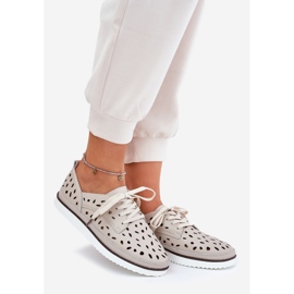 S.Barski Chaussures en cuir pour femmes S. Barski LR51-610 beige 1