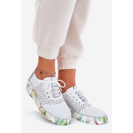 Chaussures en cuir pour femmes Artiker 56C1799 Blanc et argent 1