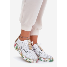 Chaussures en cuir pour femmes pour Artiker 56C1800 blanc et or 1