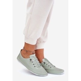 Chaussures pour femmes en cuir naturel Artiker 54C0833 vert clair 1