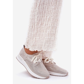 Chaussures pour femmes en cuir sur l'Artiker 56C2113 Plateforme Beige-Gold 1