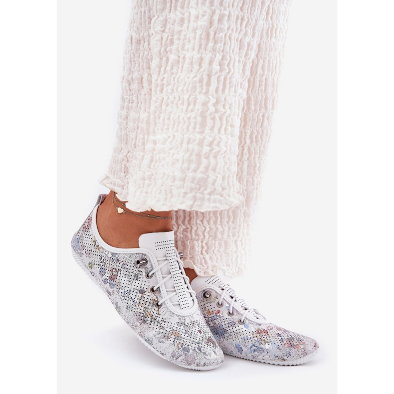 Chaussures féminines en cuir naturel Artiker 56C2688 Blanc 1