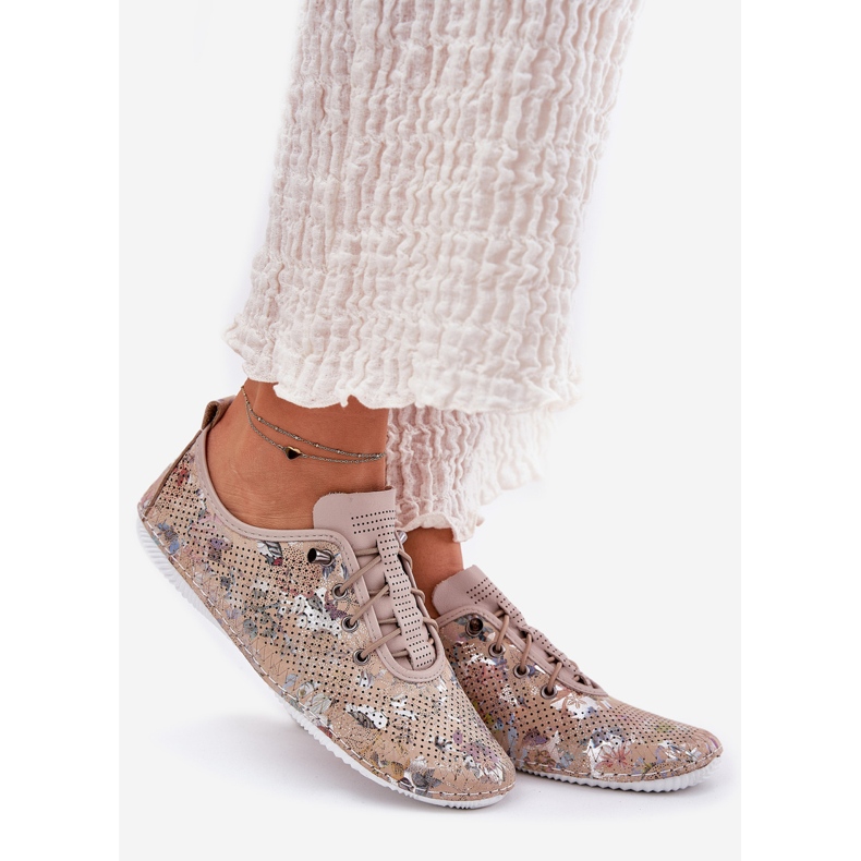 Chaussures pour femmes en cuir naturel artiker 56c2689 beige 1