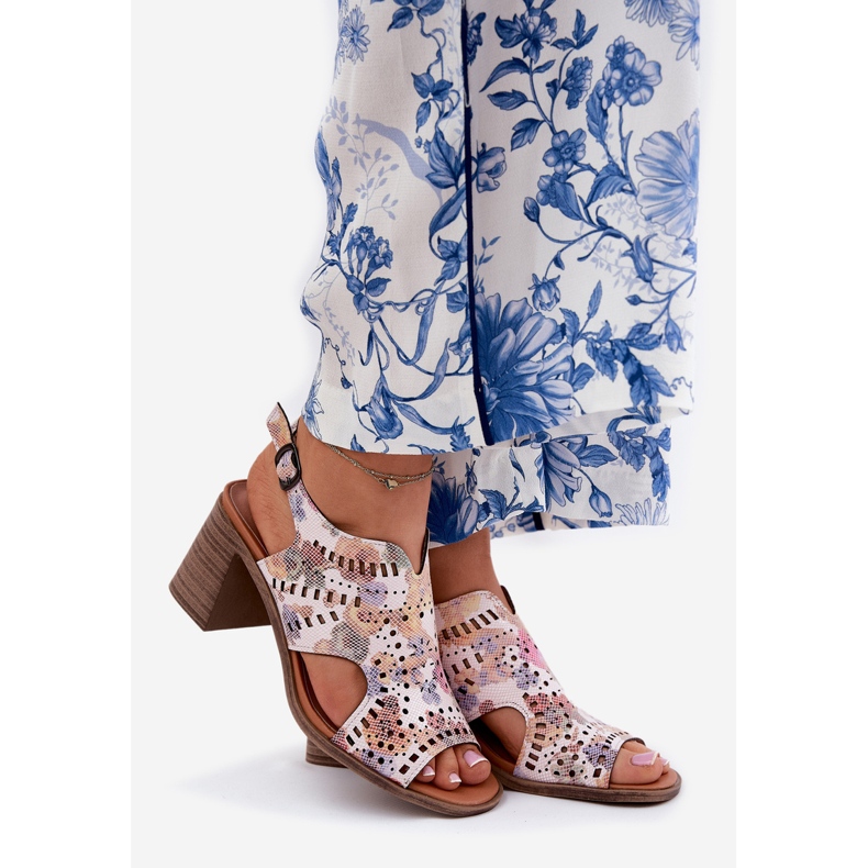 Jezzi Sandales des femmes ouvertes sur le post multicolore 1