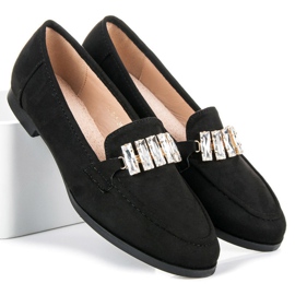 Vices Chaussures en daim avec un ornement le noir 4