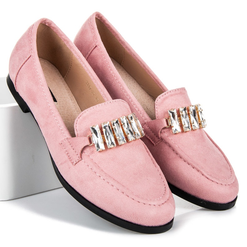 Vices Chaussures en daim avec un ornement rose 1