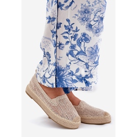 Espadrilles féminines sur la plate-forme beige Vinceza 17392 1