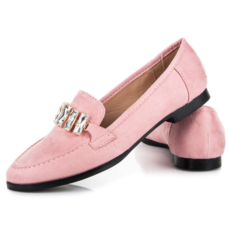 Vices Chaussures en daim avec un ornement rose 2