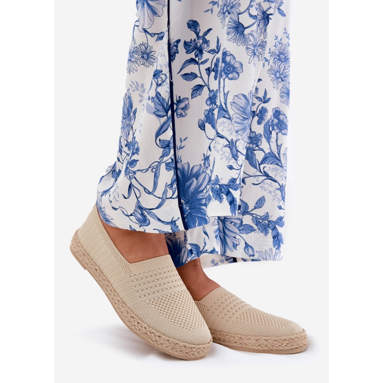 Espadrilles féminines avec Vinceza 13624 Braige beige 1