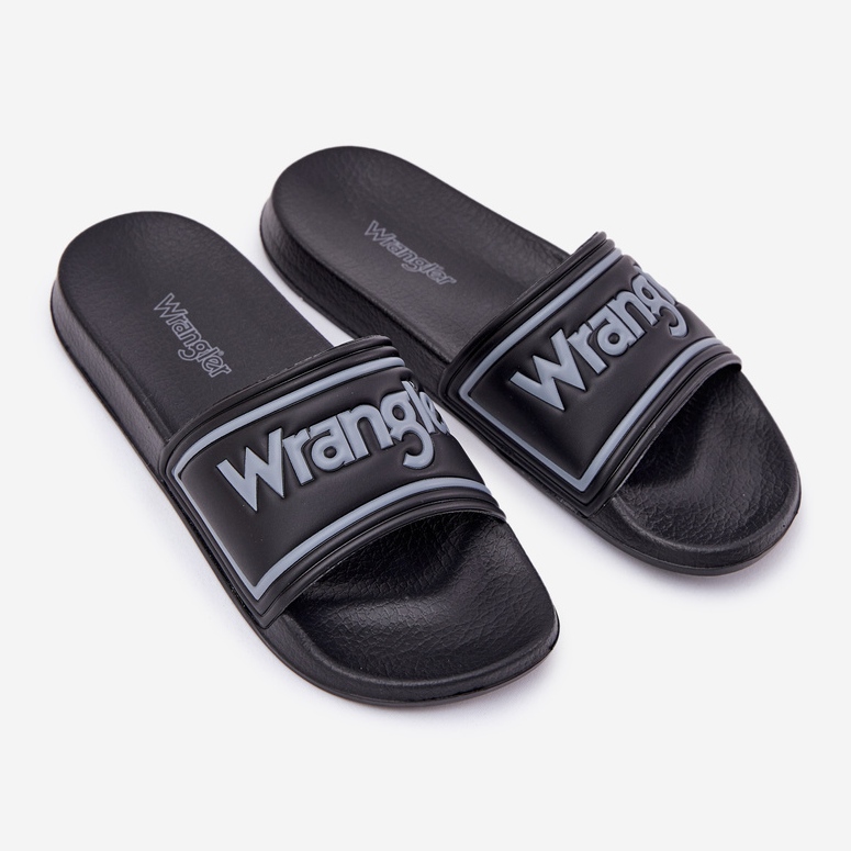 Wrangler Averell Slider Men Low 20251042.25y Slippers pour hommes noir 1