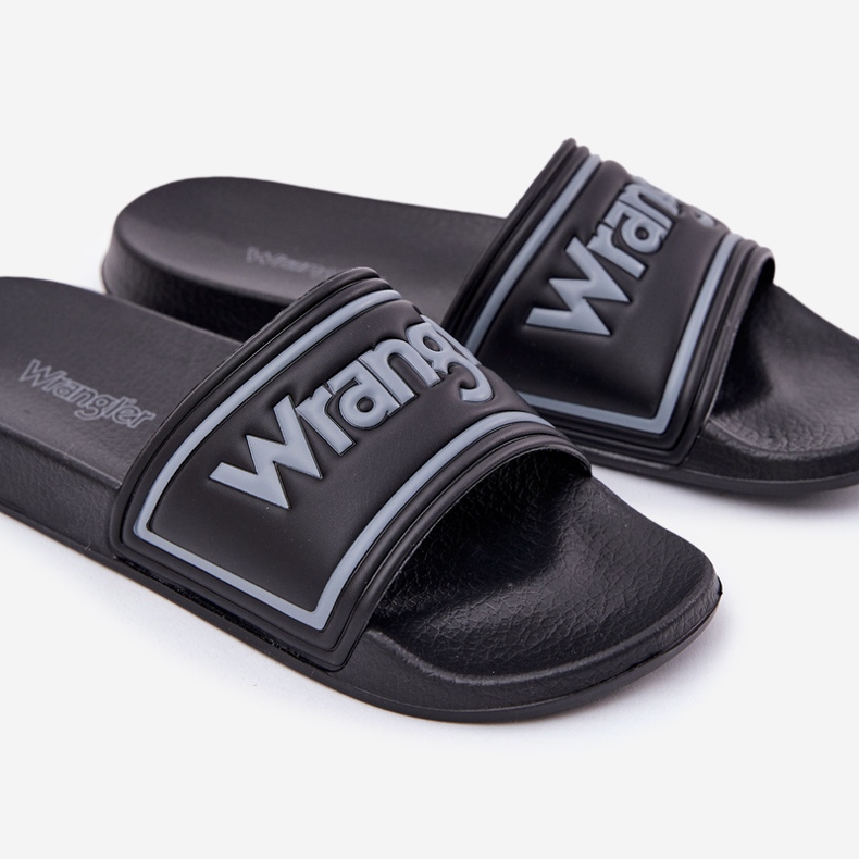Wrangler Averell Slider Men Low 20251042.25y Slippers pour hommes noir 2