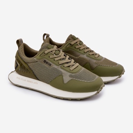 Sneakers masculins sur la plate-forme du système Hi-Polish Big Star RR174360 vert 1
