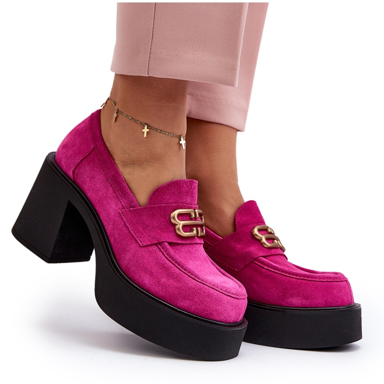 Zazoo 20170 Chaussures en Daim pour Femme à Talon Haut, Fuchsia rose 5