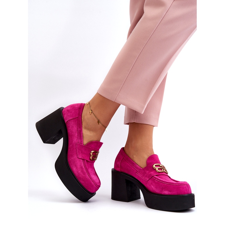 Zazoo 20170 Chaussures en Daim pour Femme à Talon Haut, Fuchsia rose 1