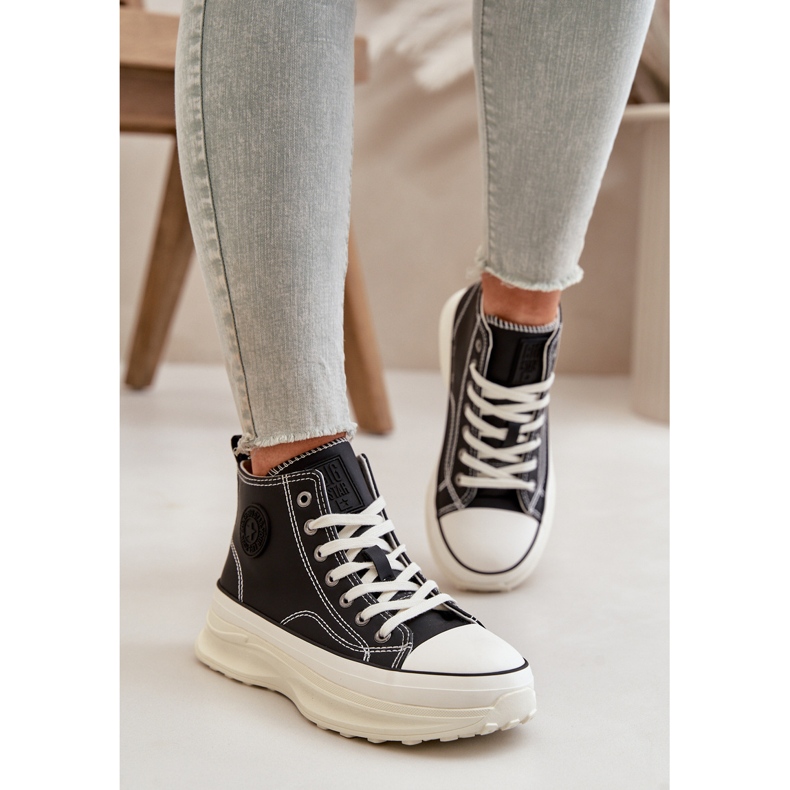 Sneakers pour femmes sur la plate-forme Big Star OO274063 Plateforme noire le noir 1