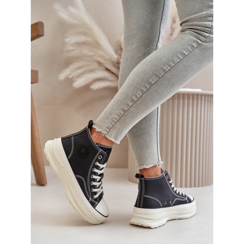 Sneakers pour femmes sur la plate-forme Big Star OO274063 Plateforme noire le noir 2