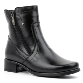 Olivier Bottes isolées en cuir pour femmes avec deux fermetures éclair 310BB, noir 2