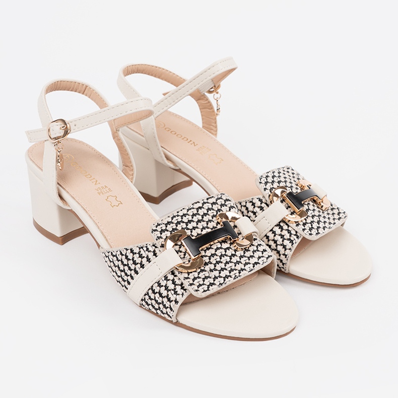 Goodin Sandales des femmes blanches sur le poteau moyen 1