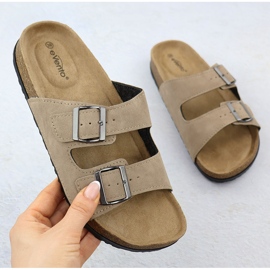 Slippers réglables pour femmes Taupe Evento 8997 beige 1