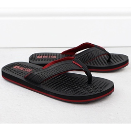 Les tongs masculins Fakirki Black Big Star noir 1