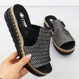 Cuir femme en cuir coins en cuir noir Rieker V7953-00 le noir 1 Cuir femme en cuir coins en cuir noir Rieker V7953-00 le noir 1