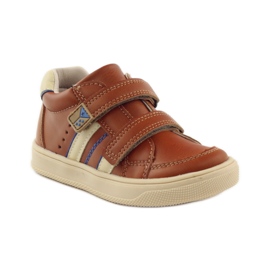 American Club Bottines américaines en cuir 703915 bleu marin brun 1
