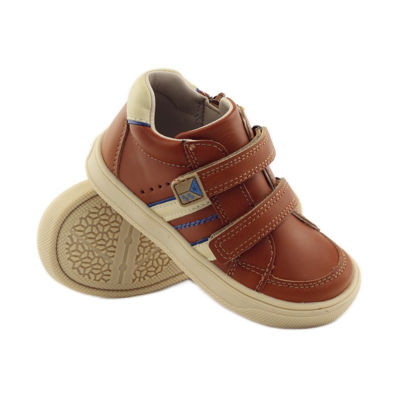 American Club Bottines américaines en cuir 703915 bleu marine brun 3