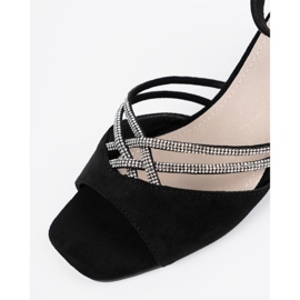 Goodin Sandales en daim noir sur le post le noir 2